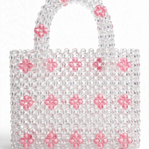 Crystal Beaded Flower Tote (Pink & Blue) — image 1