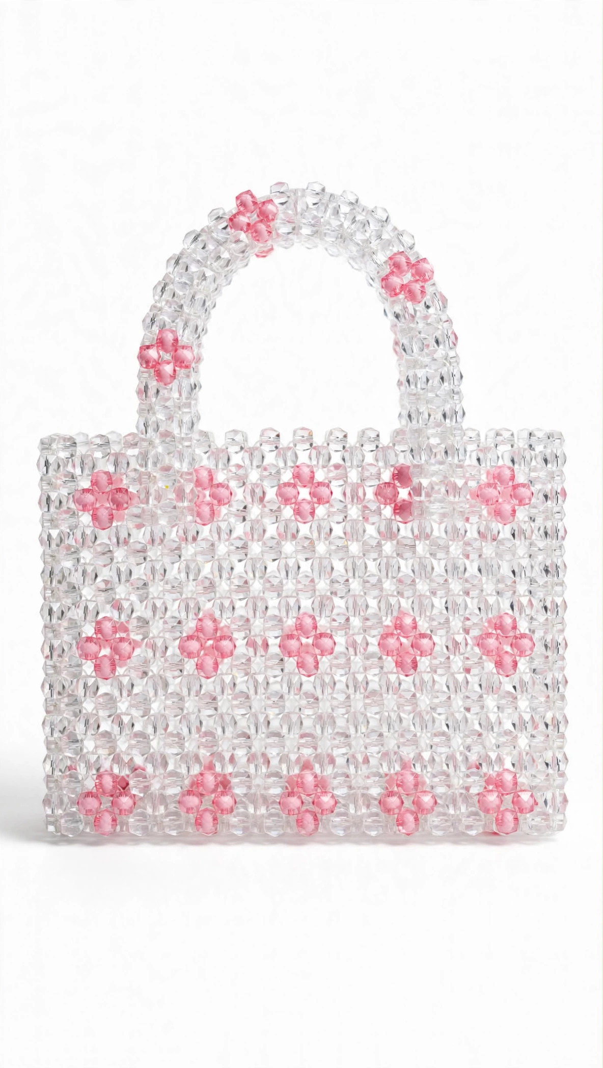 Crystal Beaded Flower Tote (Pink & Blue) — image 1