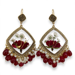 Pressed-Flower Resin Statement Earrings — image 1
