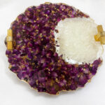 Round Resin Tray with Dried Rose Petals