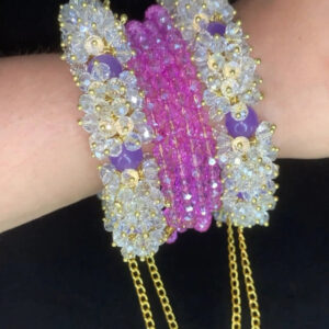 Crystal Bangle Set with Chain Tassels — image 1