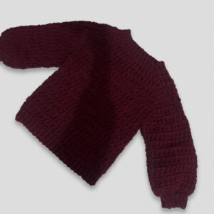 Maroon Crochet Sweater — image 1