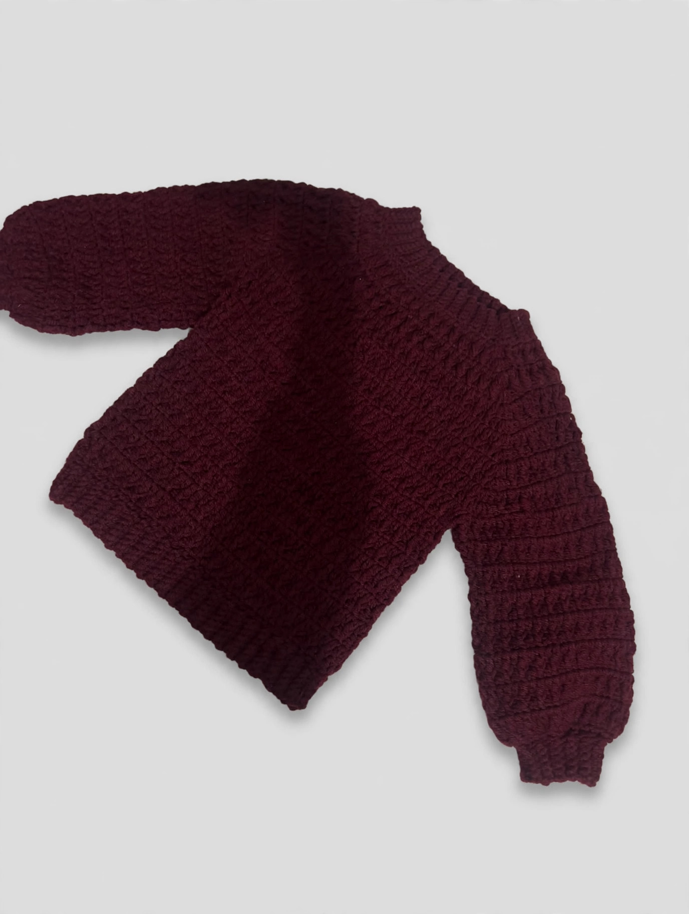 Maroon Crochet Sweater — image 1