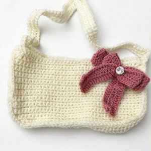 Cream Crochet Bow Shoulder Bag — image 1