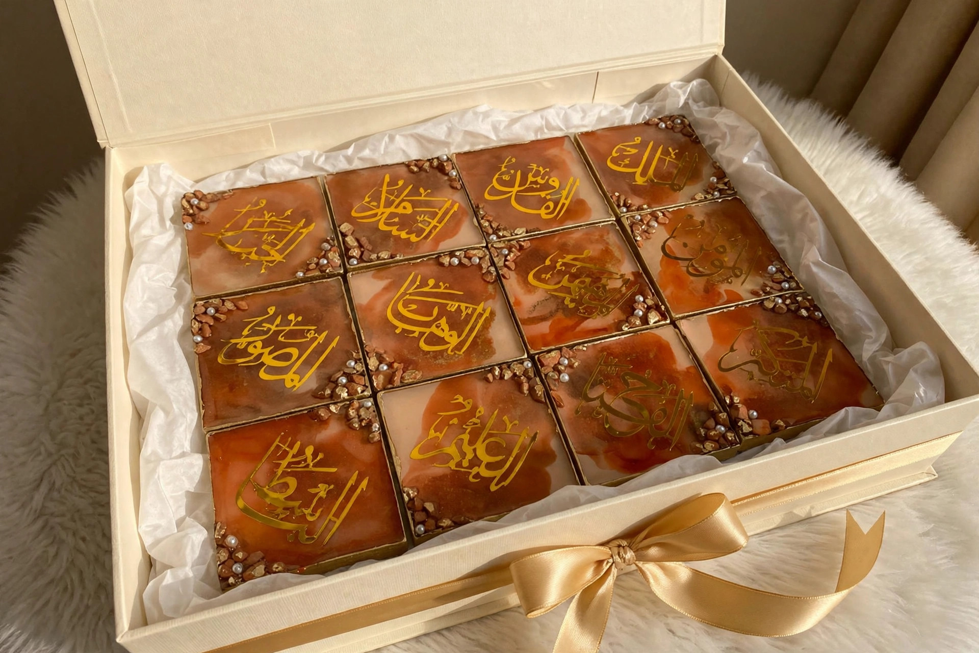 Resin Arabic Calligraphy Coaster Set — image 4