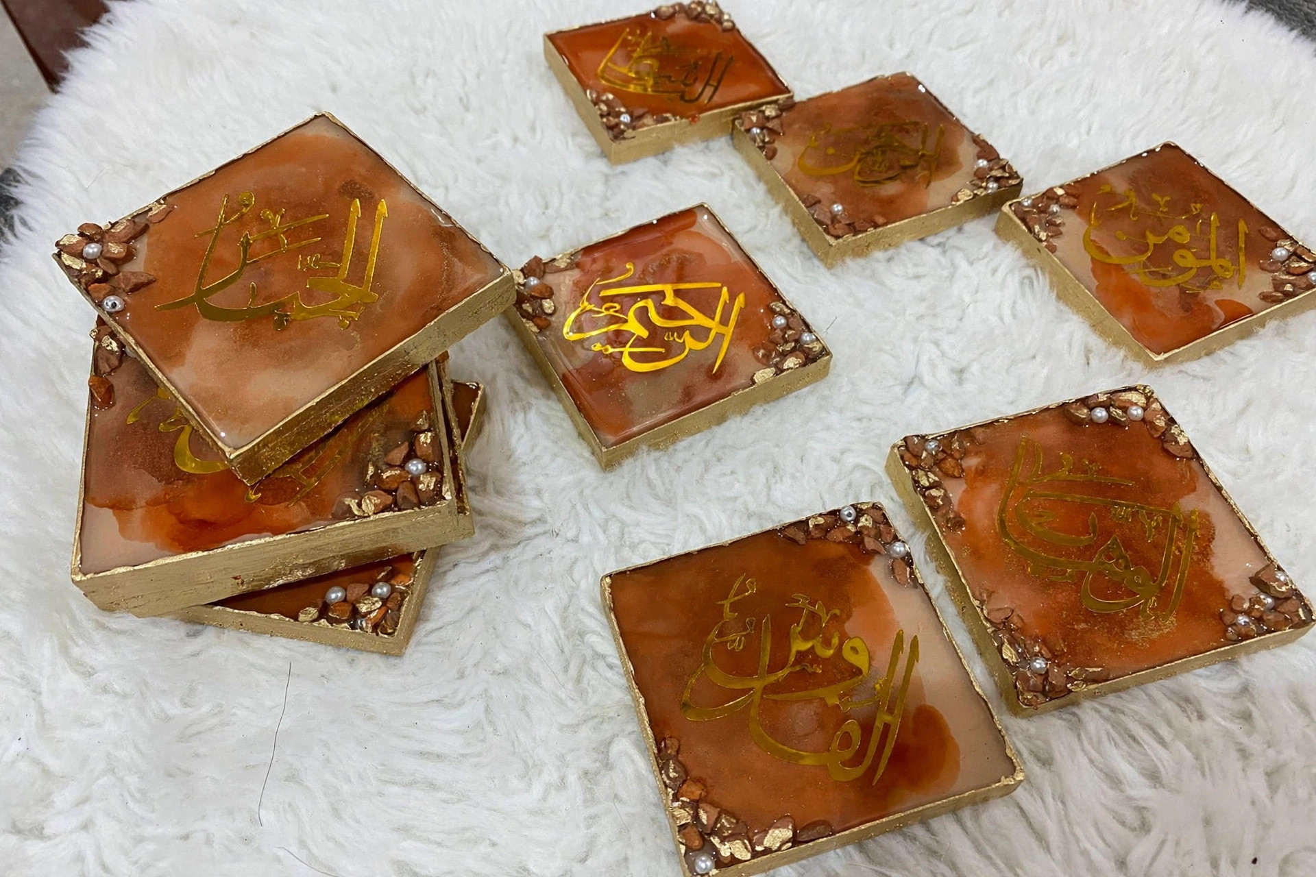 Resin Arabic Calligraphy Coaster Set — image 5