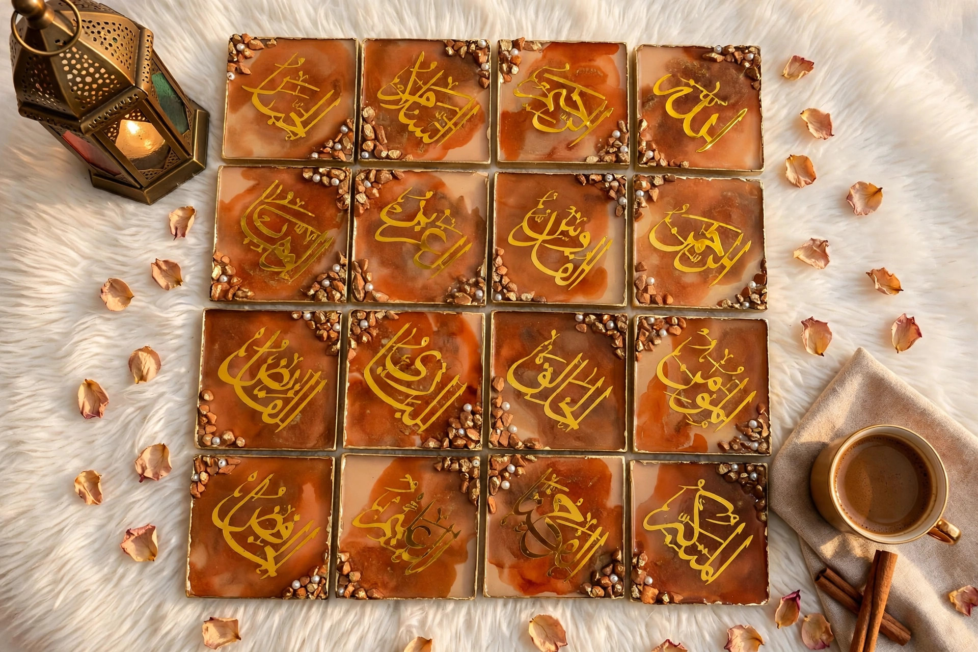 Resin Arabic Calligraphy Coaster Set — image 6