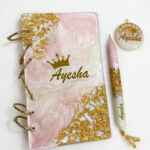 Personalized Resin Diary, Pen & Keychain Gift Set