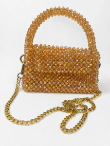Champagne Crystal Beaded Handbag