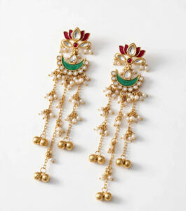 Lotus Pearl-Drop Statement Earrings