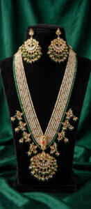 Multi-Strand Pearl & Green Kundan Bridal Set