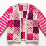 Pink Granny Square Crochet Cardigan