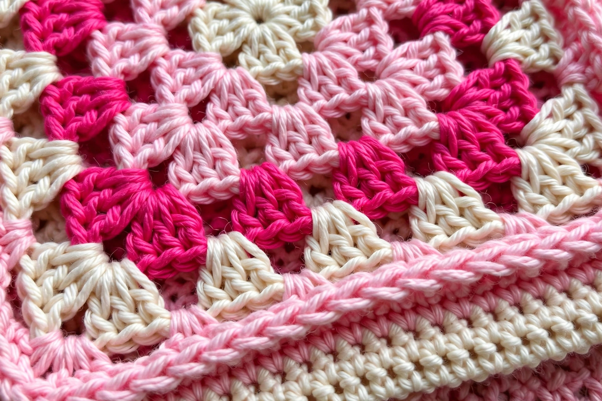 Pink Granny Square Crochet Cardigan — image 3
