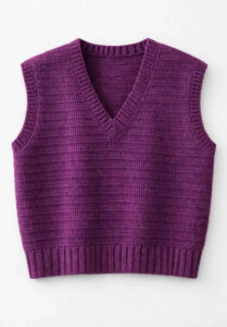 Purple V-Neck Knit Vest