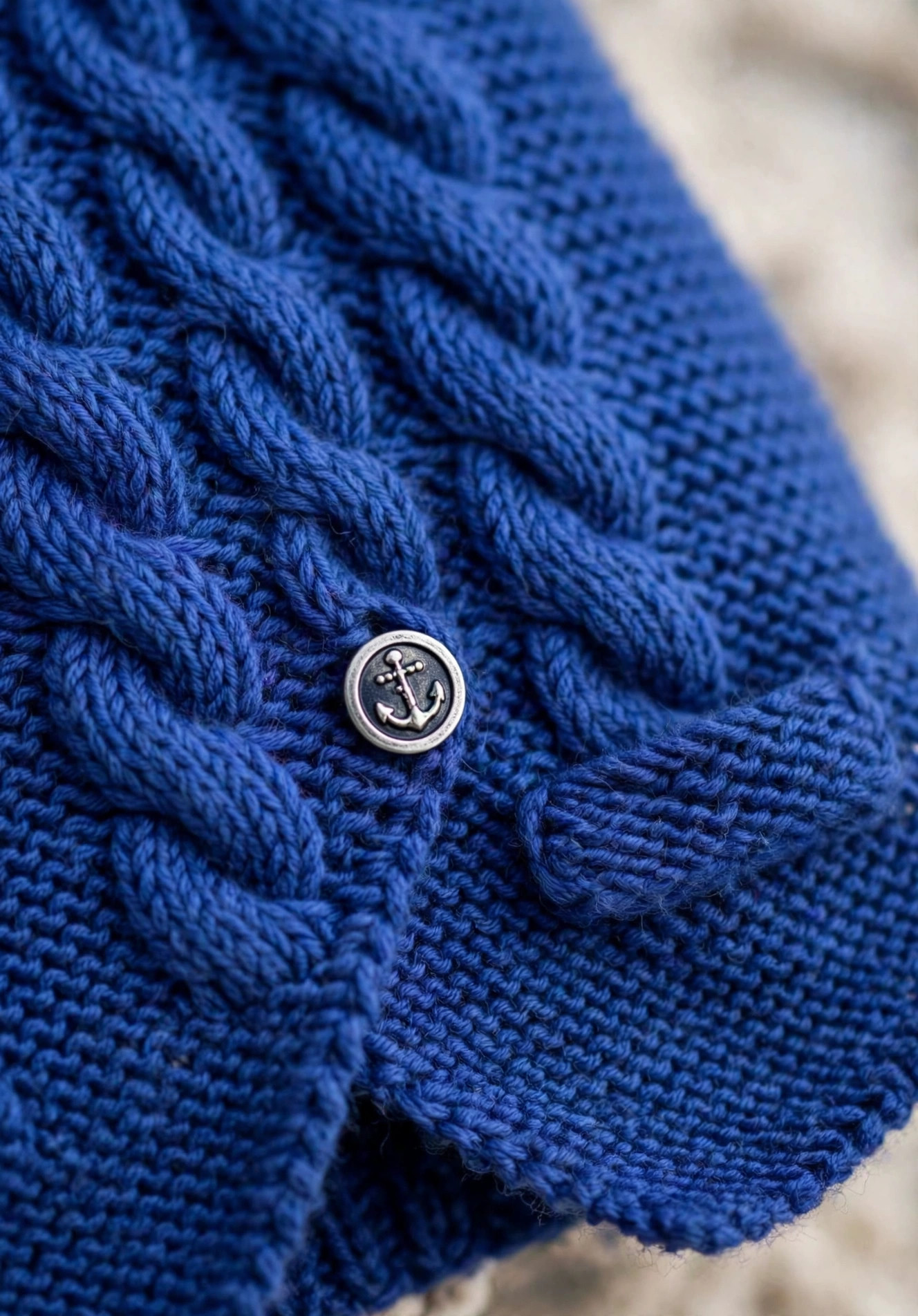 Royal Blue Baby Cable-Knit Vest & Booties Set — image 3