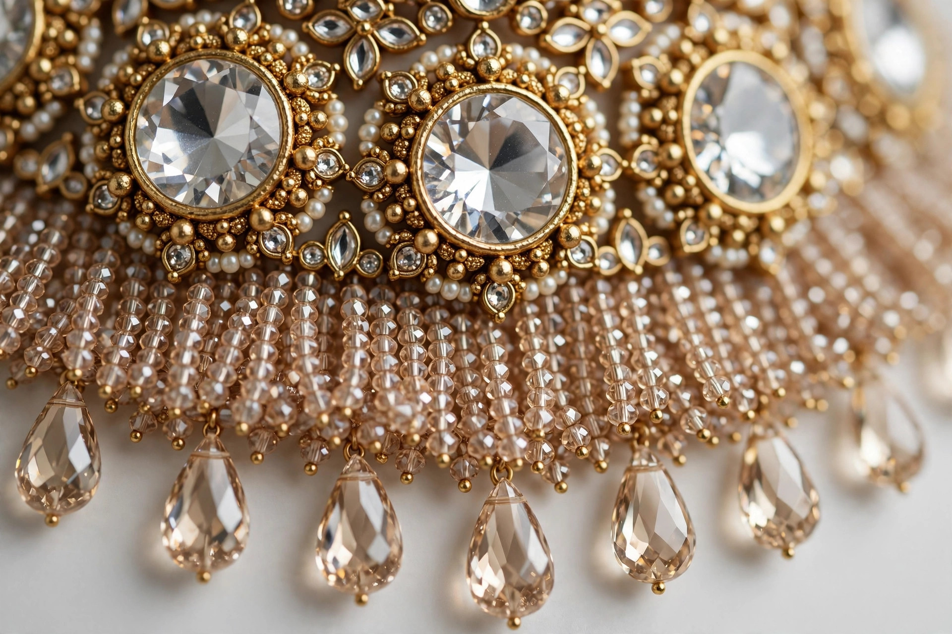 Gold Kundan Choker Set with Jhumka Earrings & Tikka — image 3