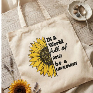 Be a Sunflower quote tote — main product image