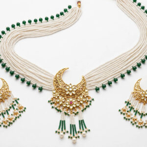 Green Pearl Bridal Mala Set — image 1