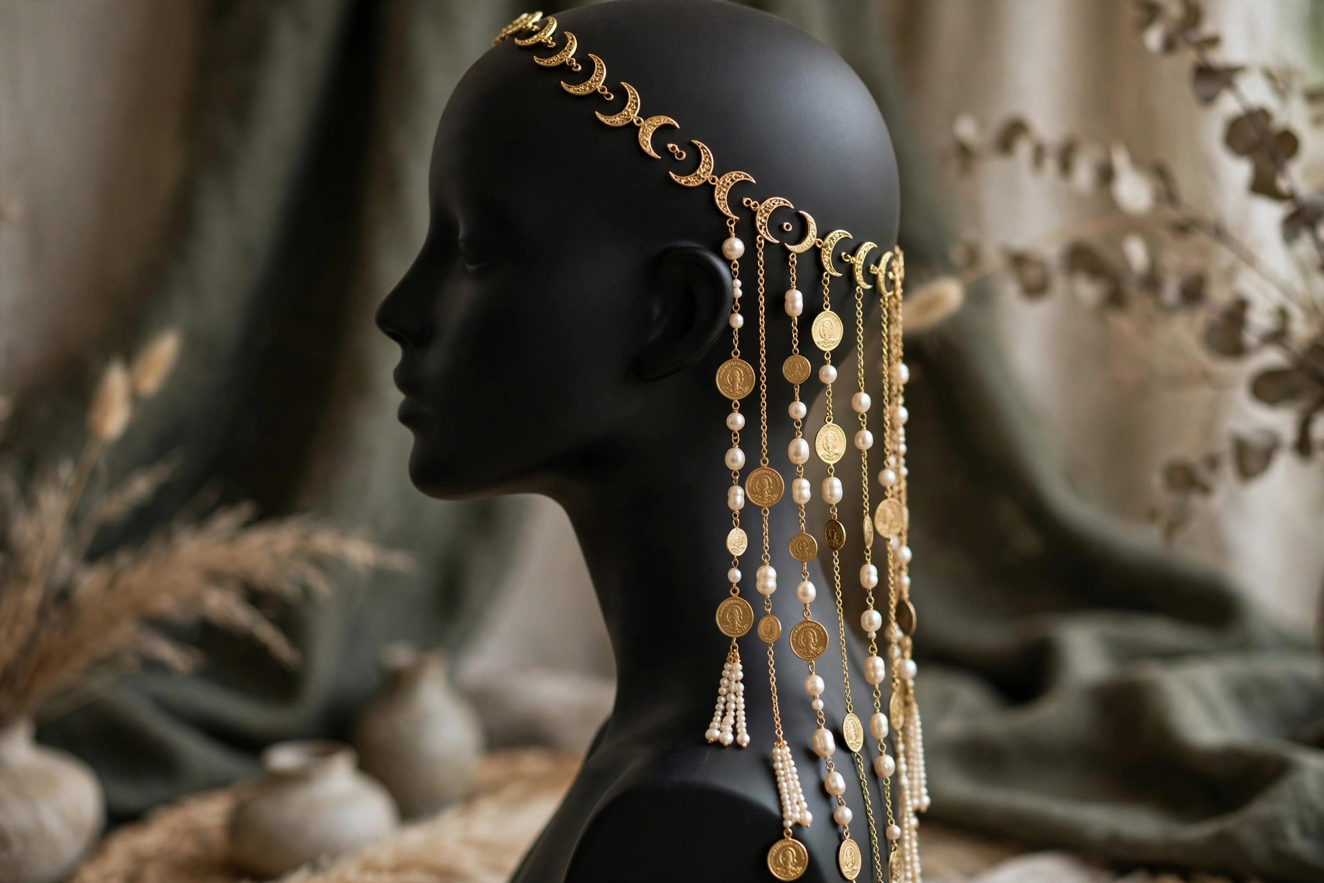 Gold Coin Bridal Hair Accessory — image 6