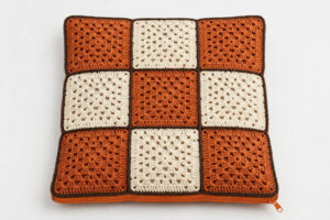 Checkered Crochet Cushion Cover
