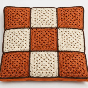 Checkered Crochet Cushion Cover — image 1